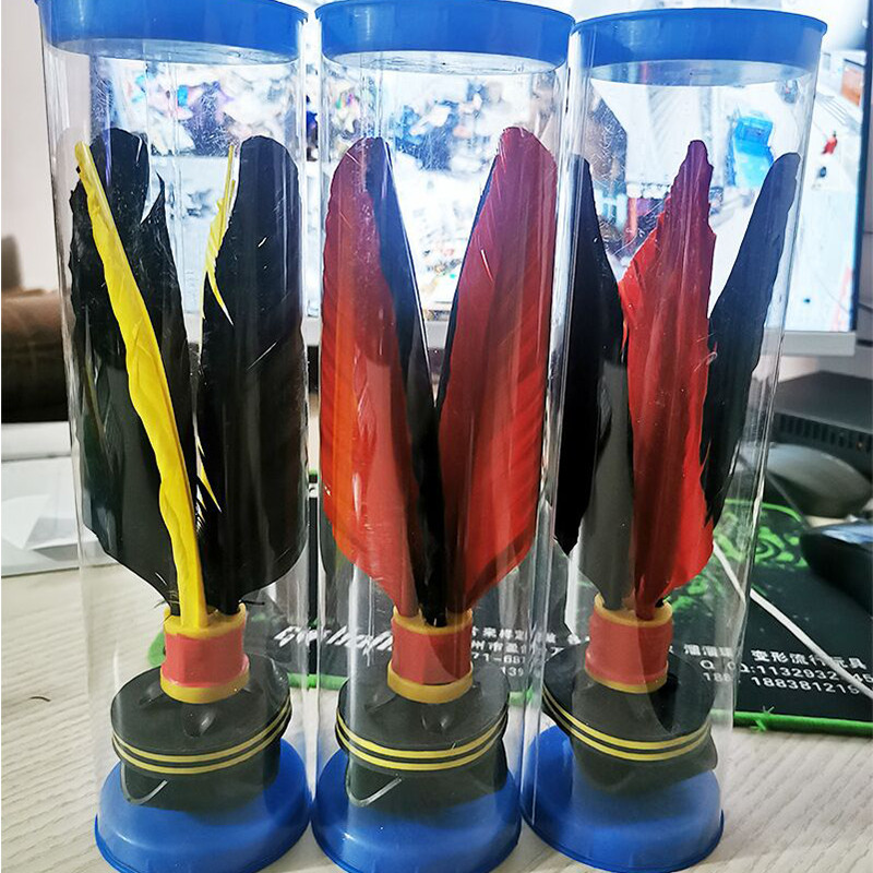 2 vnt. Aukštos kokybės paplūdimio rutulio badmintono kamuoliukas Spalvinga plunksna Kinijos Jianzi pėdų mankšta lauko žaidimai