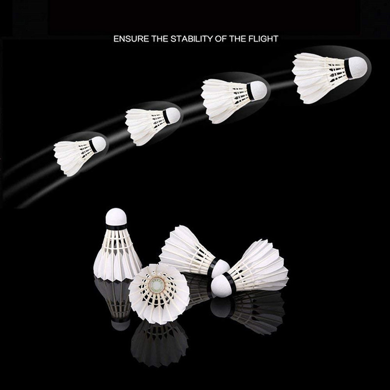 Baltosios žąsies plunksnos badmintono stabilumo patvarios „Shuttlecock“ profesionalios treniruotės badmintono kamuoliukų sporto lauko priedai