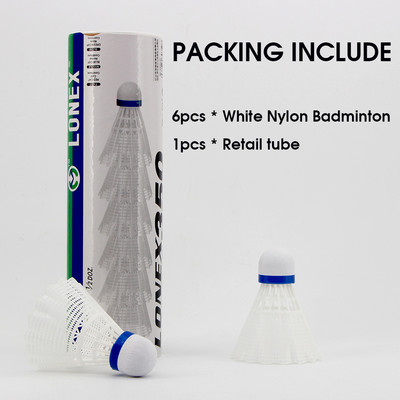 6 vnt./komplektas Nailono Shuttlecock stalo pluošto rutulinė galvutė Visiškai apvali vilnos stiliaus plastikinis badmintonas, skirtas treniruotėms lauke, Patvarus