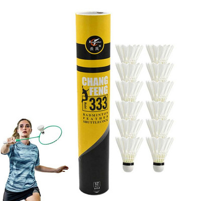 Badminton Birdies 12 PCS Foam Head Duck Feather Badminton Shuttlecocks Πολυλειτουργικές επαναχρησιμοποιούμενες αθλητικές μπάλες μπάντμιντον προπόνησης