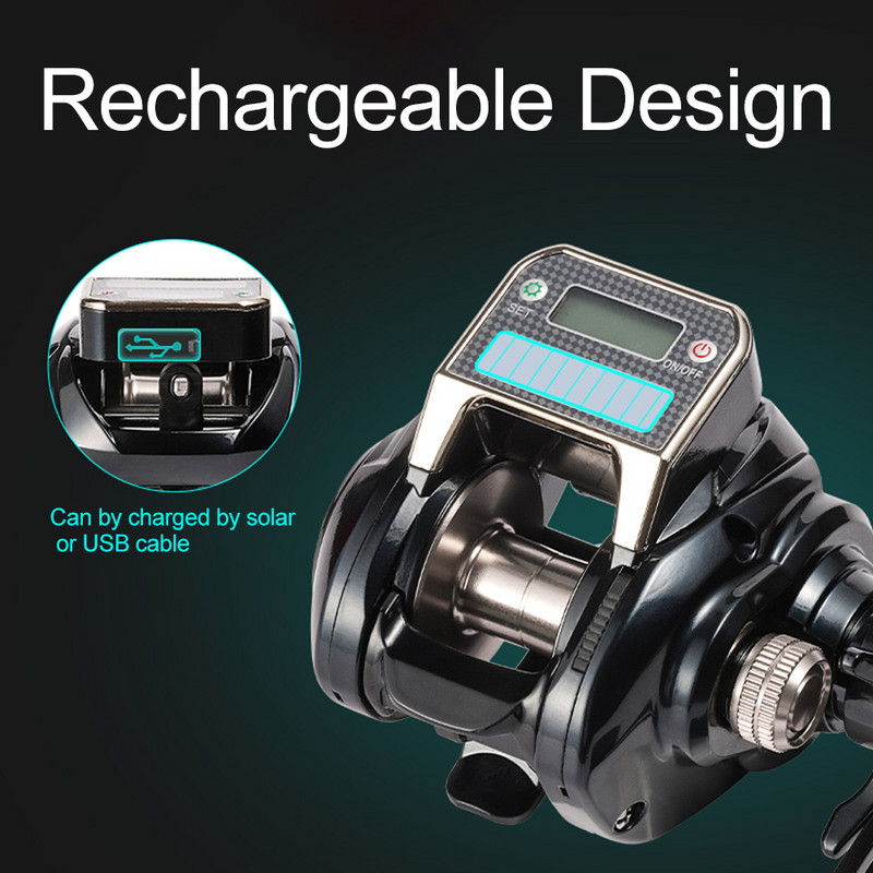 Ψηφιακό διπλό μαγνητικό φρένο Drop Wheel Fishing Reel για ράφτινγκ Μετρητής πετονιάς από ανοξείδωτο ατσάλι υψηλής ποιότητας