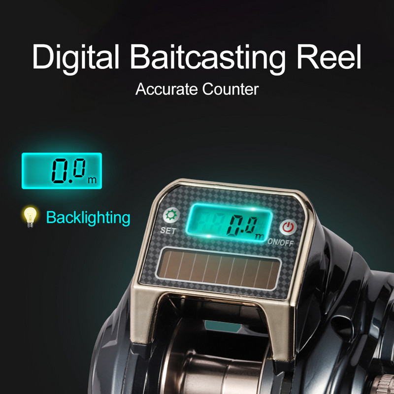 Ψηφιακό διπλό μαγνητικό φρένο Drop Wheel Fishing Reel για ράφτινγκ Μετρητής πετονιάς από ανοξείδωτο ατσάλι υψηλής ποιότητας