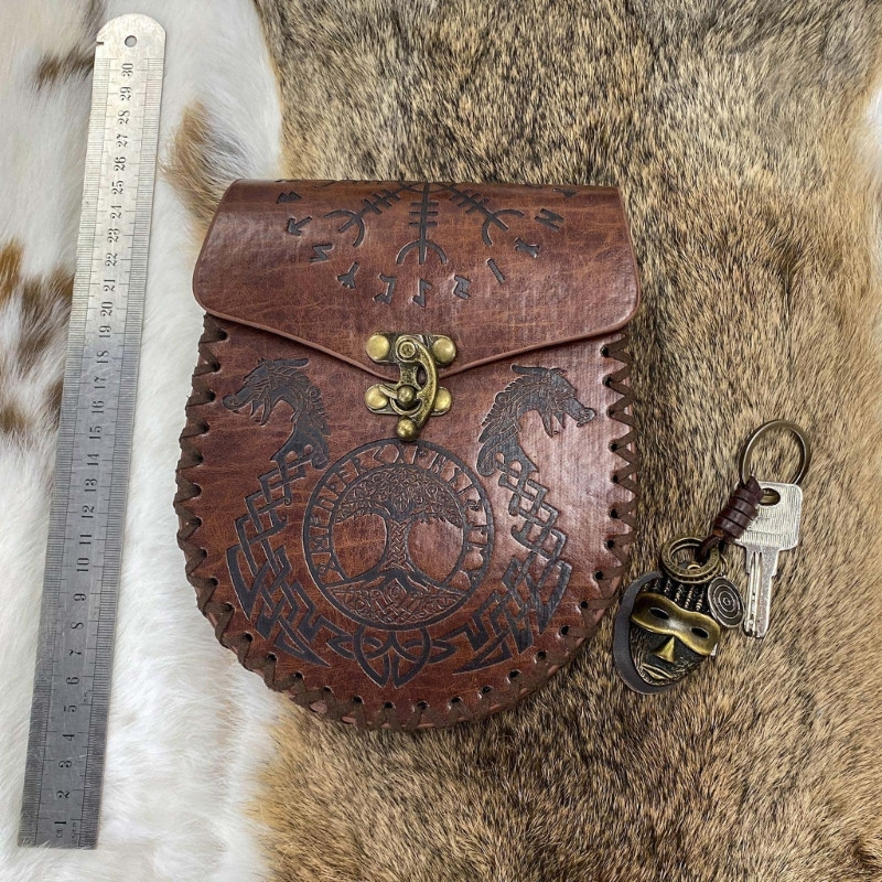 PU Δερμάτινο πορτοφόλι Μεσαιωνική τσάντα ζώνης Vintage Αναγεννησιακή τσάντα για άνδρες Γυναικεία