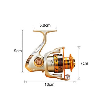 KANGLUO Cheap Metal Spinning Fishing Reel 1000-9000 12BB 5.2:1 Fly Fishing Reel Pesca Accesorio