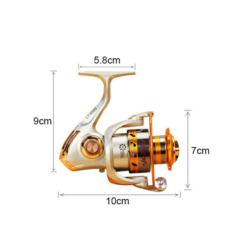 KANGLUO Cheap Metal Spinning Fishing Reel 1000-9000 12BB 5.2:1 Fly Fishing Reel Pesca Accesorio