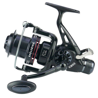 HLUR žvejybos ritė KM 5000 KM6000 metalo ritės sukimo ratas lauke, gėlo vandens upėje, jūros vandens mėtymas