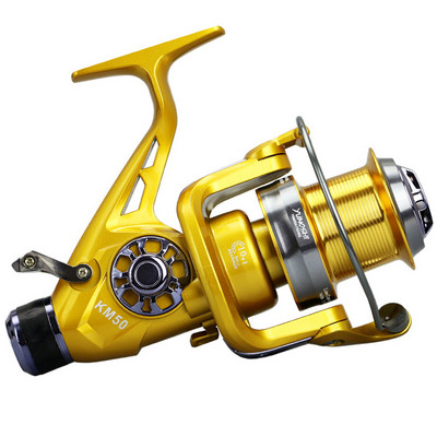 HLUR žvejybos ritė KM 5000 KM6000 metalo ritės sukimo ratas lauke, gėlo vandens upėje, jūros vandens mėtymas