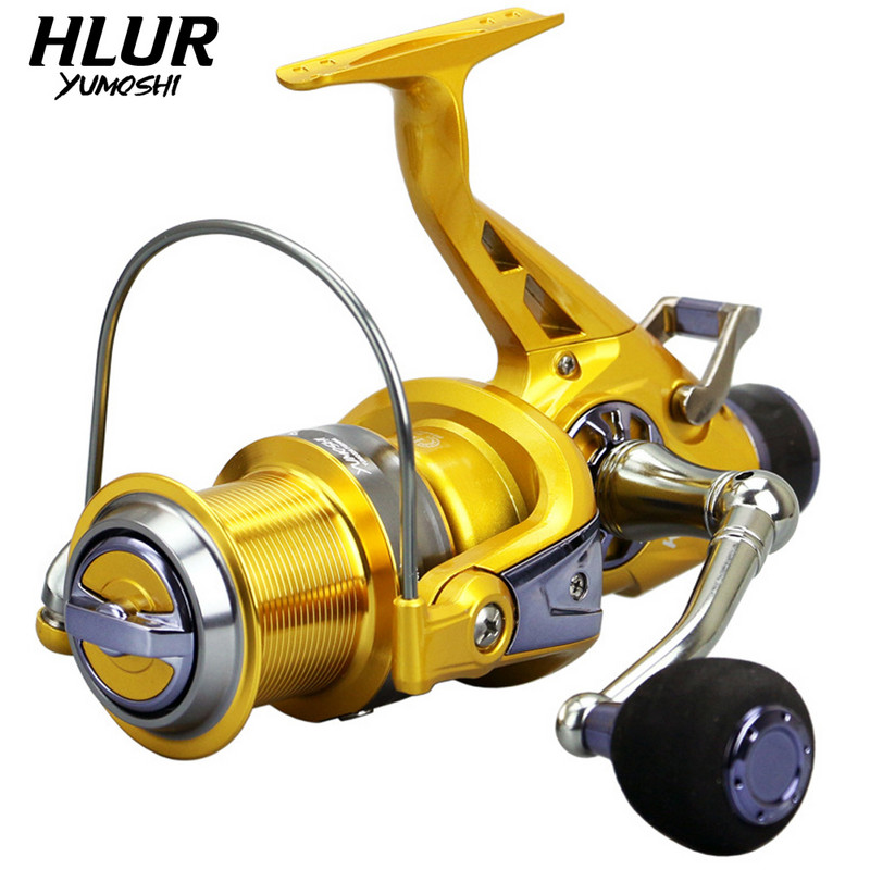 HLUR žvejybos ritė KM 5000 KM6000 metalo ritės sukimo ratas lauke, gėlo vandens upėje, jūros vandens mėtymas