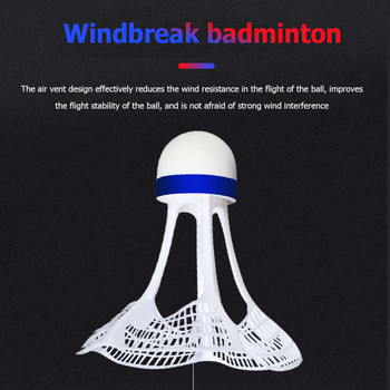 3Pcs Ветроустойчиви найлонови пластмасови гумени тренировъчни волани Спорт на закрито Бадминтон совалки Топка Спортни совалки на открито