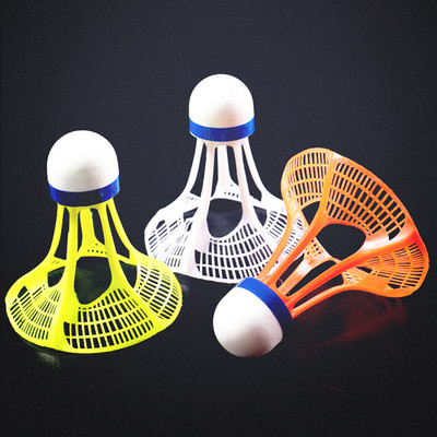 3 vnt. Neperpučiami nuo vėjo nailono plastikiniai guminiai treniruokliai vidaus sportui badmintono šaudyklams kamuoliukai lauko sportiniams šaudyklams