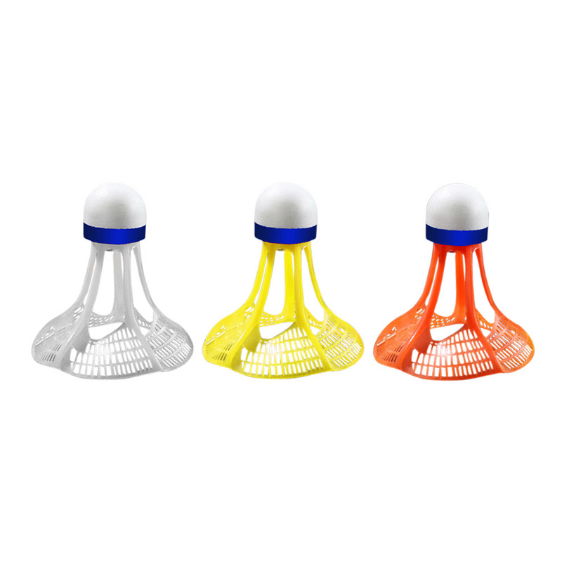 3 vnt. Neperpučiami nuo vėjo nailono plastikiniai guminiai treniruokliai vidaus sportui badmintono šaudyklams kamuoliukai lauko sportiniams šaudyklams