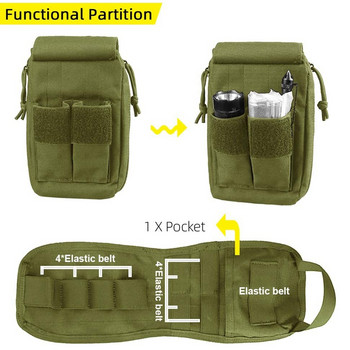 Комплект за първа помощ на открито Тактическа медицинска чанта Molle Военна EDC раница за кръста Лов Къмпинг Катерене Спешна чанта за оцеляване