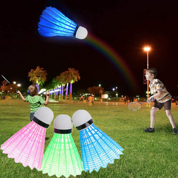 4 τεμάχια Badminton Dark Night LED Glowing Light Up Shuttlecock Μπάλες φωτισμού για αθλήματα εσωτερικού χώρου JAN88