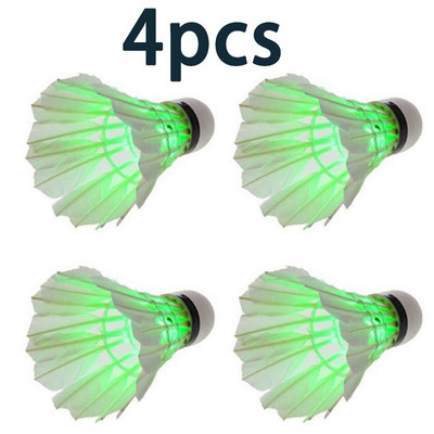 4 tk Sulgpall Dark Night LED helendavad Shuttlecock valgustuspallid sise-välispordi jaoks JAN88