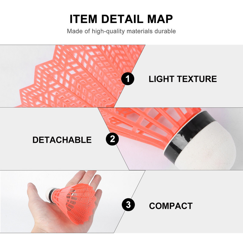 24 bucăți volan din plastic, joc de badminton colorat, volan cu bilă, greutate ușoară