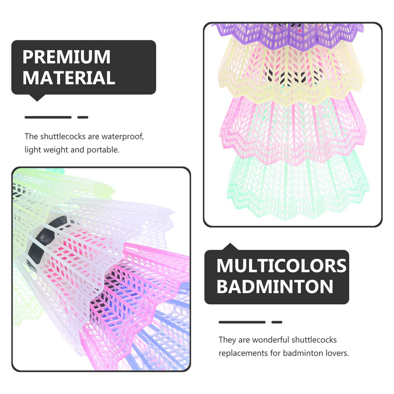 WINOMO 12 vnt nailoniniai šaudyklų treniruokliai plastikinis badmintonas, pasižymintis dideliu stabilumu ir ilgaamžiškumu, skirtas sportui lauke