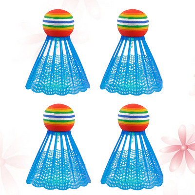 4 τεμ. LED Badminton Shuttlecocks Glow in The Dark Birdies Shuttlecock Lighting Badminton for Indoor Outdoor Sports Blue