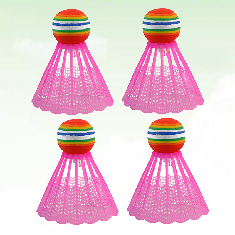 4 τεμ. LED Badminton Shuttlecocks Glow in The Dark Birdies Shuttlecock Lighting Badminton for Indoor Outdoor Sports Blue