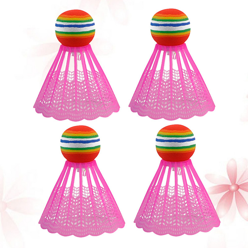 4 τεμ. LED Badminton Shuttlecocks Glow in The Dark Birdies Shuttlecock Lighting Badminton for Indoor Outdoor Sports Blue