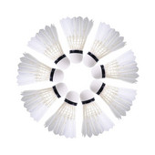 12 vnt., žąsų plunksnų, badmintono lauko sportinių šaudyklių, baltos, treniruočių žaidimui, skraidymo stabilumo, patvarūs kamuoliai