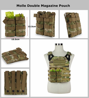 1000D найлонова чанта за ловни списания Molle Единична/двойна/тройна M4 5.56 Магнитна чанта Molle Walkie Talkie Bag
