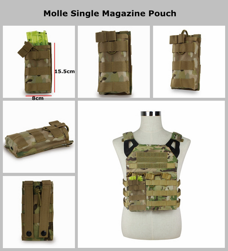 1000D nailonist Hunting Molle ajakirja kott, ühe-/kahe-/kolmekordne M4 5,56 magekott Molle raadiosaatja kott