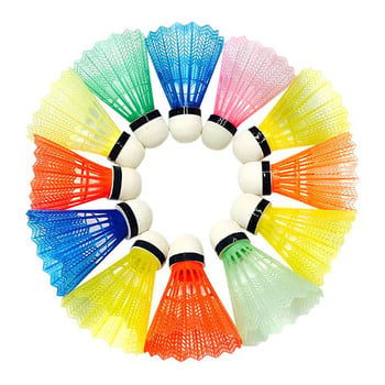 12 бр./компл. цветна совалка преносима пластмасова тренировъчна топка за бадминтон консумативи за спортни дейности на открито