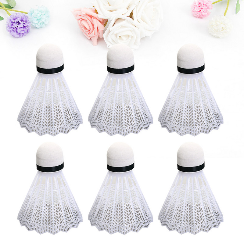 24 vnt. nailoniniai vaikiški badmintono paukščių kamuoliukai, skirti vaikų sporto veiklai lauke (balta)