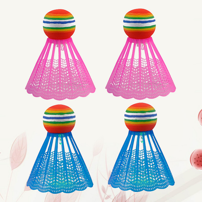 4 vnt LED lemputės Badmintono Shuttlecocks Švyti tamsoje Badmintono paukščiai, skirti sporto veiklai viduje lauke Mėlyna