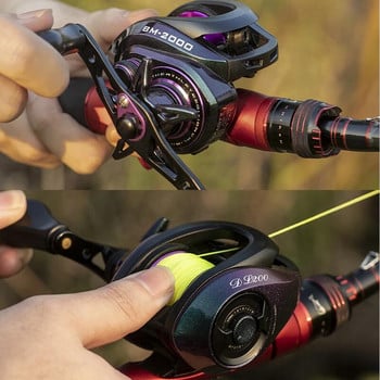 KANGLUO New Baitcasting Reel BM2000 5+1BB Drag 8KG Purple Gradient 7.3:1 риболовна макара за соленоводна макара за хвърляне на шарански риболов