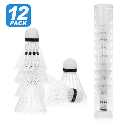 Volani de badminton din nailon, 12 buc. Volani de badminton, din plastic durabil
