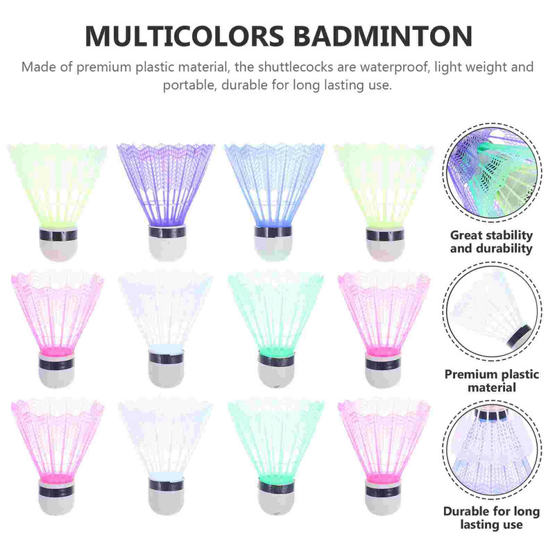 WINOMO 12 vnt nailoniniai šaudyklų treniruokliai plastikinis badmintonas, pasižymintis dideliu stabilumu ir ilgaamžiškumu, skirtas sportui lauke