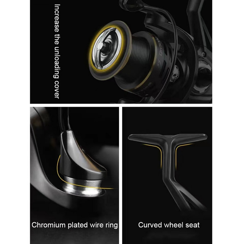 3000-4000 Series Fishing Coil Reel 5.2:1 Long-ranng Throw Casting Roel 10 Max Drag Metal Wire Cup Ελαφρύ εργαλείο ψαρέματος