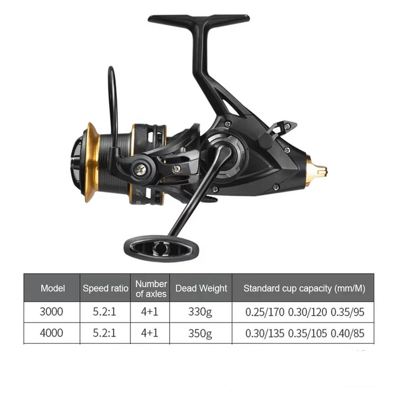 3000-4000 Series Fishing Coil Reel 5.2:1 Long-ranng Throw Casting Roel 10 Max Drag Metal Wire Cup Ελαφρύ εργαλείο ψαρέματος