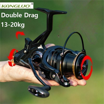 KANGLUO Carp Fishing Reel Спинингова макара QH3000-6000 Силно двойно съпротивление 20 кг Carretilha Pesca Sea Reel Fishing