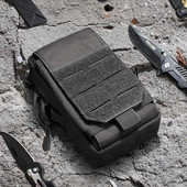 Husă tactică EDC Molle, în aer liber, cu talie militară, Pachet de instrumente pentru bărbați, geantă pentru telefon de 6,5 ", geantă pentru gadgeturi de camping, accesorii de vânătoare