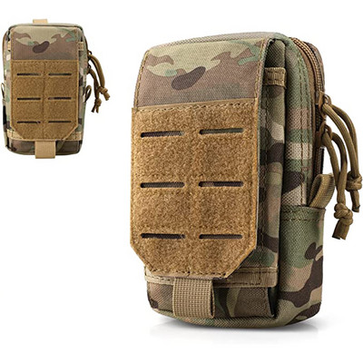 Husă tactică EDC Molle, în aer liber, cu talie militară, Pachet de instrumente pentru bărbați, geantă pentru telefon de 6,5 ", geantă pentru gadgeturi de camping, accesorii de vânătoare