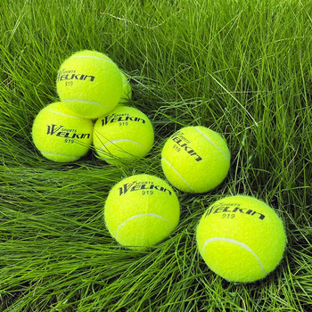 WELKIN 1 бр. Тренировъчна тенис топка за професионално обучение Качествена гумена топка с висок отскок за семеен приятел Начинаещ училищен клуб