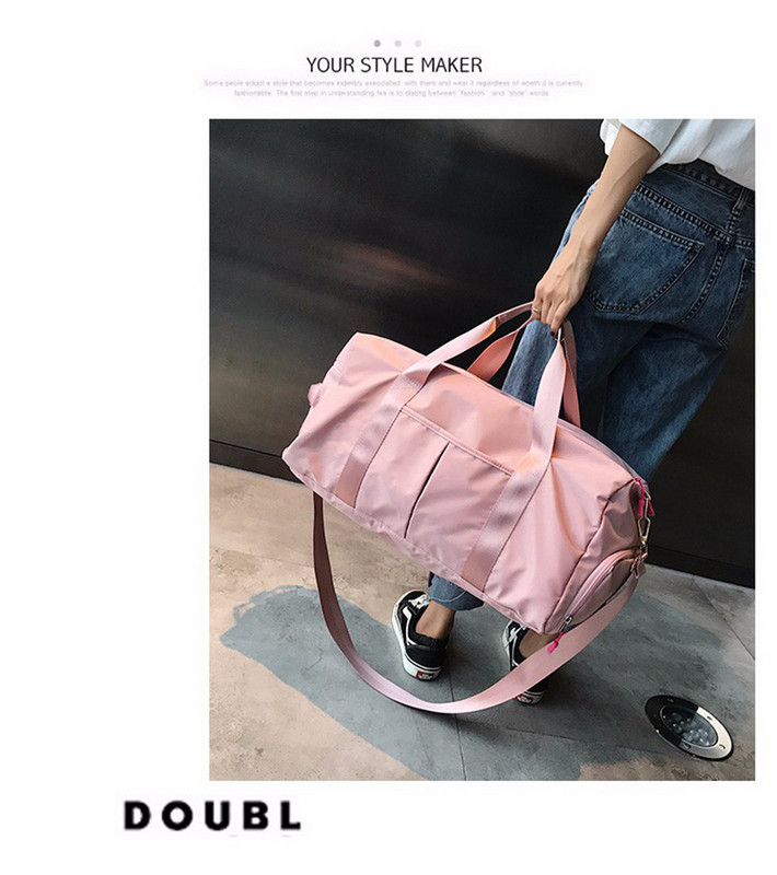 Lauko vandeniui atsparus nailoninis sportinis treniruoklių krepšys vyrams, moterims, treniruotėms, treniruotėms, kelioninėms rankinėms, jogos kilimėliams, sportiniam krepšiui su batais skyrelis