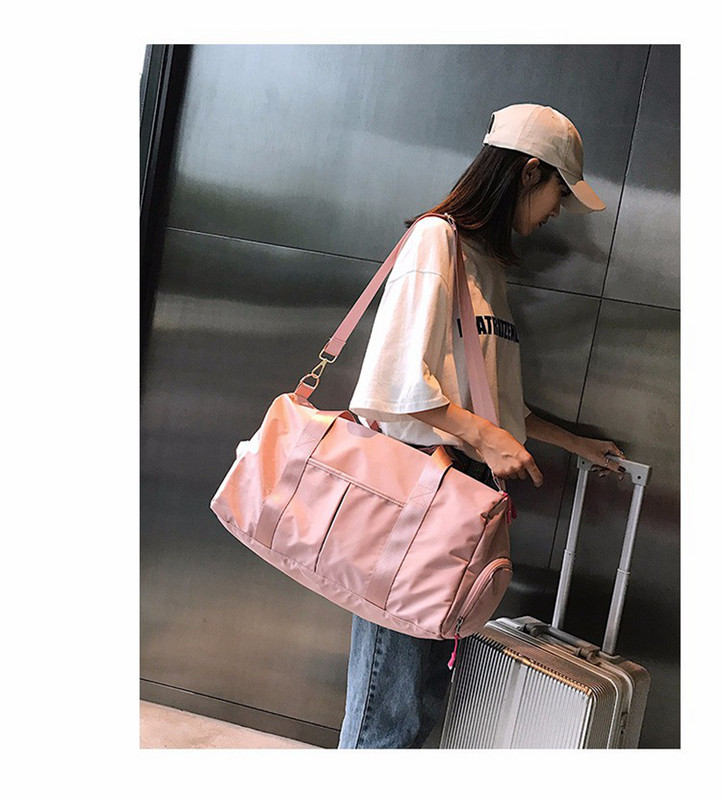 Lauko vandeniui atsparus nailoninis sportinis treniruoklių krepšys vyrams, moterims, treniruotėms, treniruotėms, kelioninėms rankinėms, jogos kilimėliams, sportiniam krepšiui su batais skyrelis