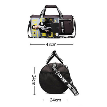 ROEGADYN Спортни чанти на открито Дамска фитнес водоустойчива спортна чанта Суха мокра отделена Йога чанта за фитнес Отделение за обувки Дамска чанта за пътуване