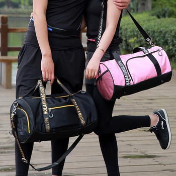 ROEGADYN Спортни чанти на открито Дамска фитнес водоустойчива спортна чанта Суха мокра отделена Йога чанта за фитнес Отделение за обувки Дамска чанта за пътуване