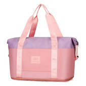 Női összecsukható sport tornazsák Fitness edzőtáska Utazótáska Száraz nedves elválasztás Nagy kapacitású táska vízálló poggyásztáska