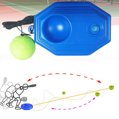 1 комплект тенис тренажор Тенис база+Тренировъчна топка с въже Издръжлив лесен за използване Тренажор Baseboard Устройство за спаринг Инструмент Отскок Топка