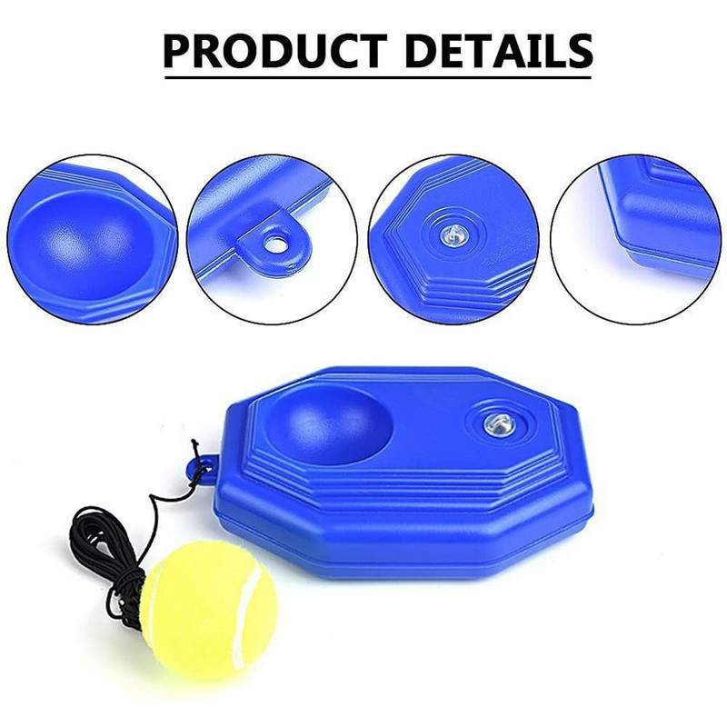 1 komplekt Tennisetreeneri Tennise alus + Treeningpall koos trossiga Vastupidav, hõlpsasti kasutatav treeneri põrandalaua sparring seadme tööriist tagasilöögipall