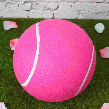 1 бр. 20 см надуваема фланелена топка, голяма фирмена гумена топка за тенис за деца на открито (жълта)