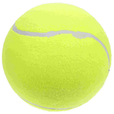 1pc 20cm Inflatable Flannel Ball Large Signature Tennis Rubber Ball for Children Outdoor Sports(Yellow)