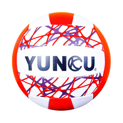 PVC staklėmis susiūtas 5 dydžio tinklinis, latekso vidinis, stiprus sandarumas, didelis elastingumas, vidaus lauko treniruotės tinklinis