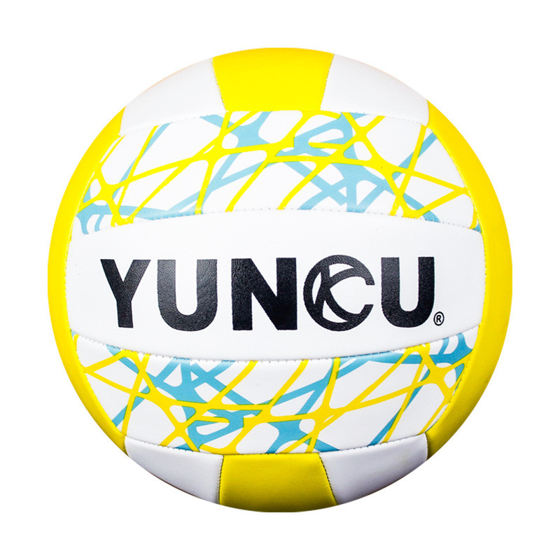 PVC staklėmis susiūtas 5 dydžio tinklinis, latekso vidinis, stiprus sandarumas, didelis elastingumas, vidaus lauko treniruotės tinklinis