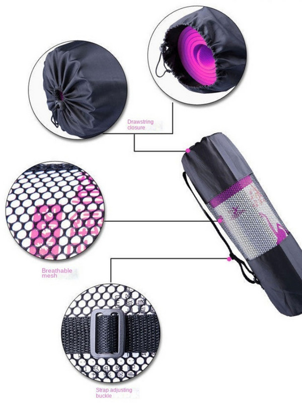 80 cm must jõusaali seljakott joogamatt kott võrgust veekindel seljakott jooga kott Pilatese kandja reguleeritav rihm sporditööriist mugavus